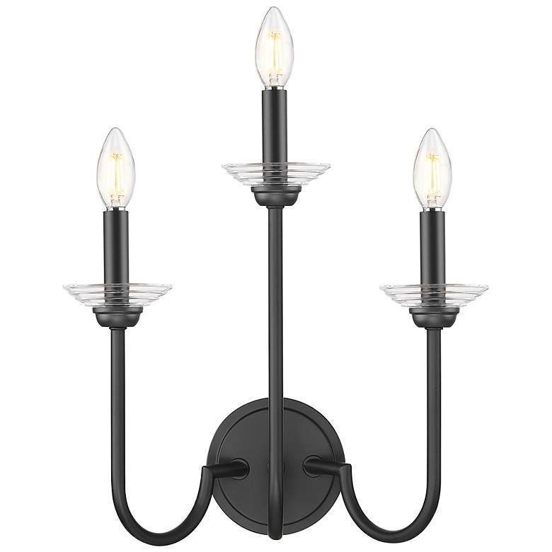 Image 4 Allistair by Z-Lite Matte Black 3 Light Wall Sconce more views