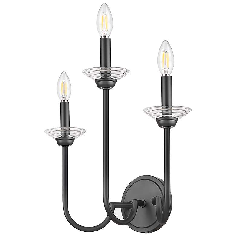 Image 7 Allistair by Z-Lite Matte Black 3 Light Wall Sconce more views
