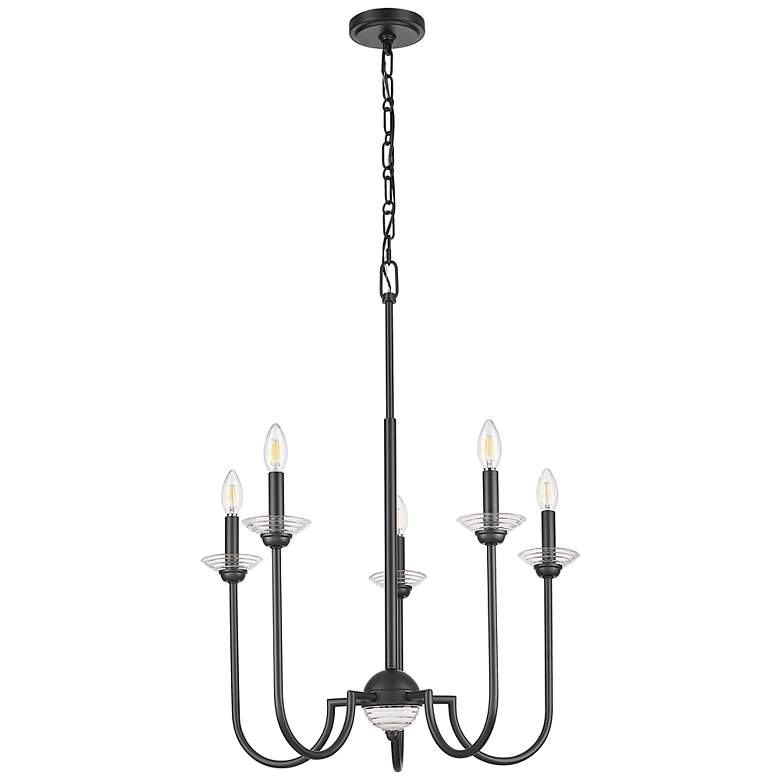 Image 7 Allistair by Z-Lite Matte Black 5 Light Chandelier more views