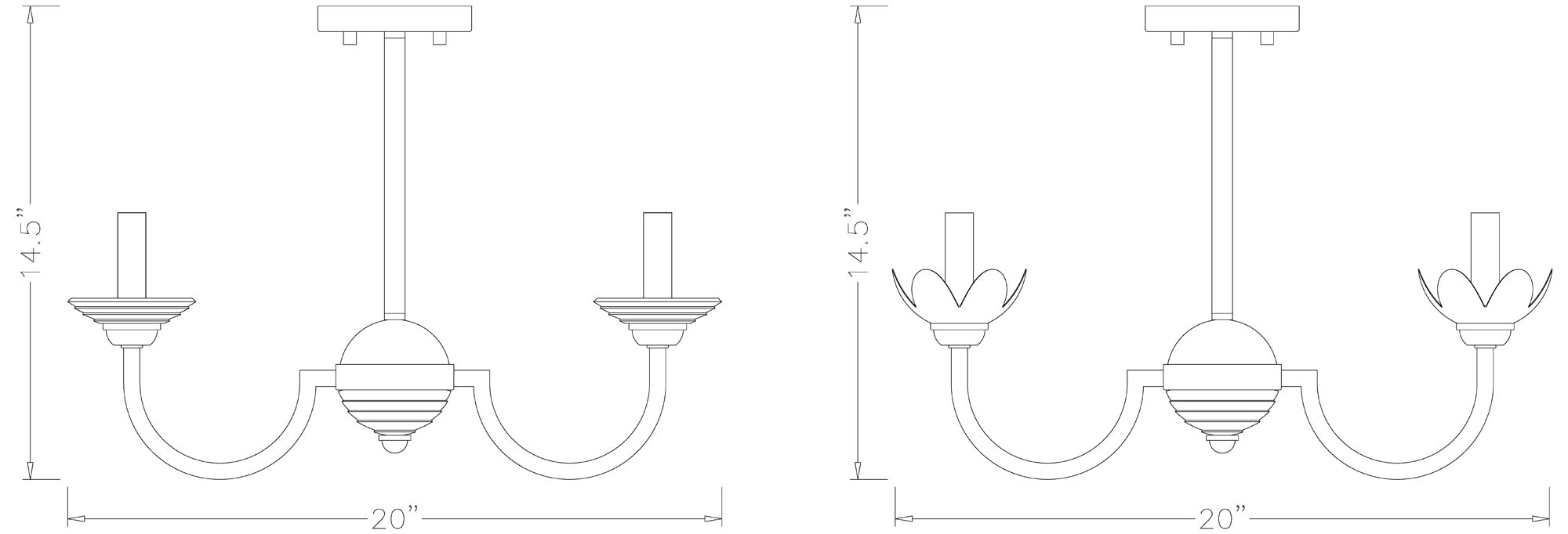 Allistair by Z-Lite Modern Gold 4 Light Semi Flush Mount