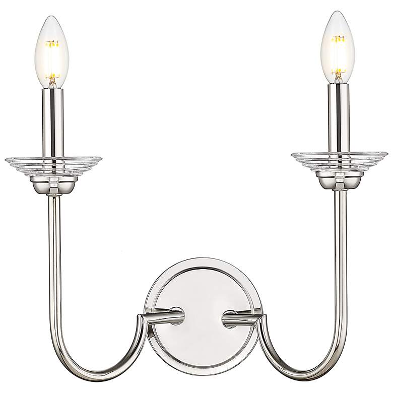 Image 4 Allistair by Z-Lite Polished Nickel 2 Light Wall Sconce more views