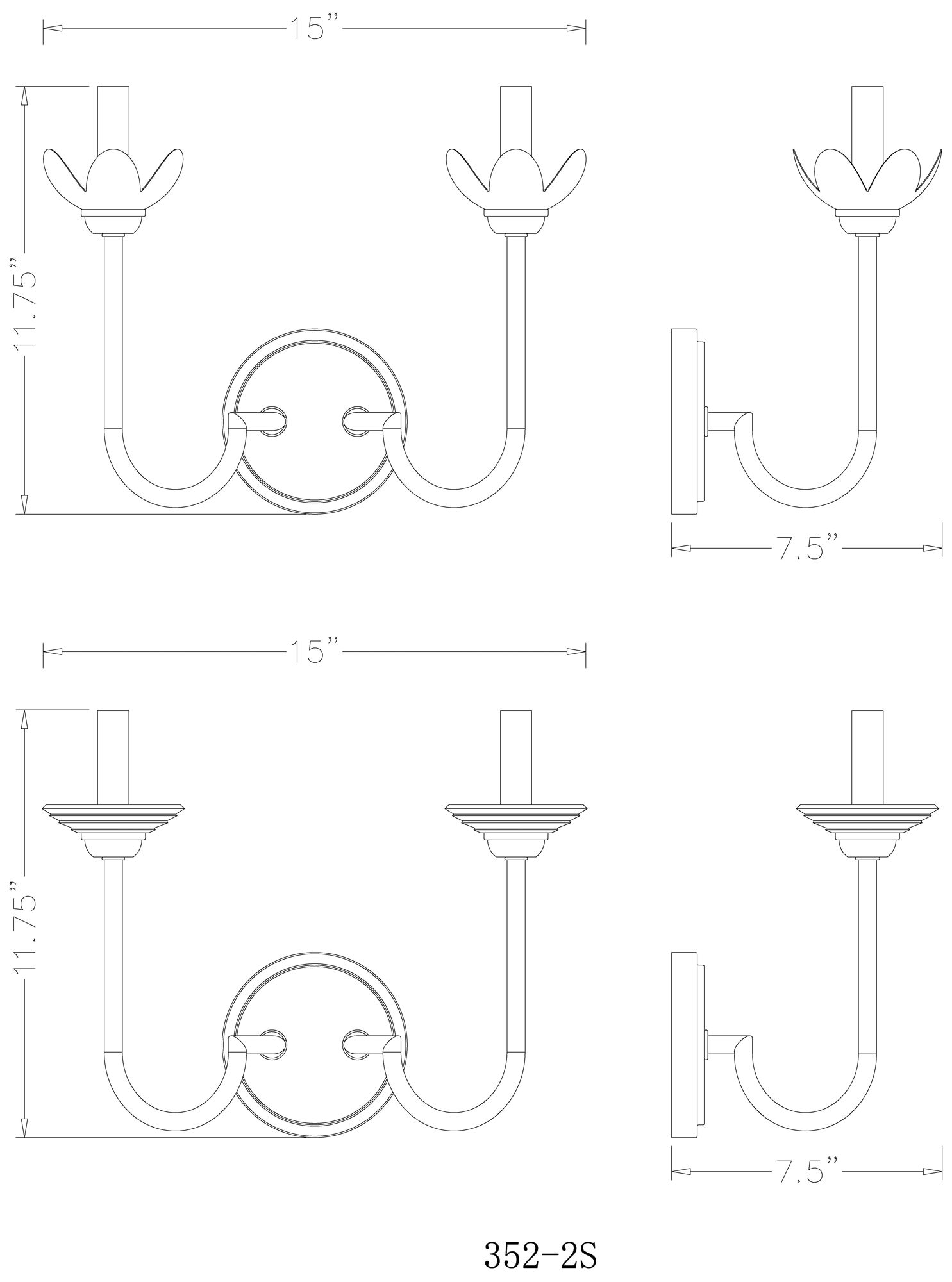 Allistair by Z-Lite Polished Nickel 2 Light Wall Sconce