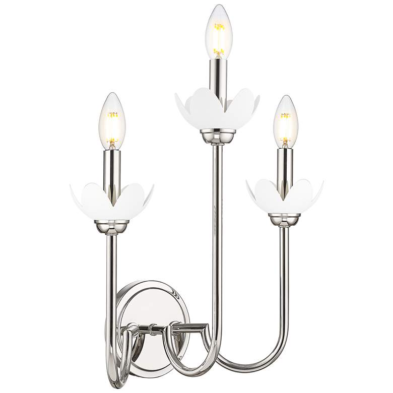 Image 1 Allistair by Z-Lite Polished Nickel 3 Light Wall Sconce