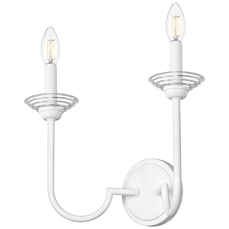 Image 7 Allistair by Z-Lite Textured White 2 Light Wall Sconce more views