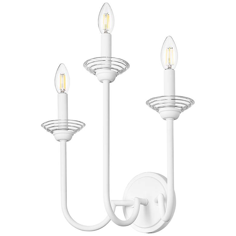 Image 7 Allistair by Z-Lite Textured White 3 Light Wall Sconce more views