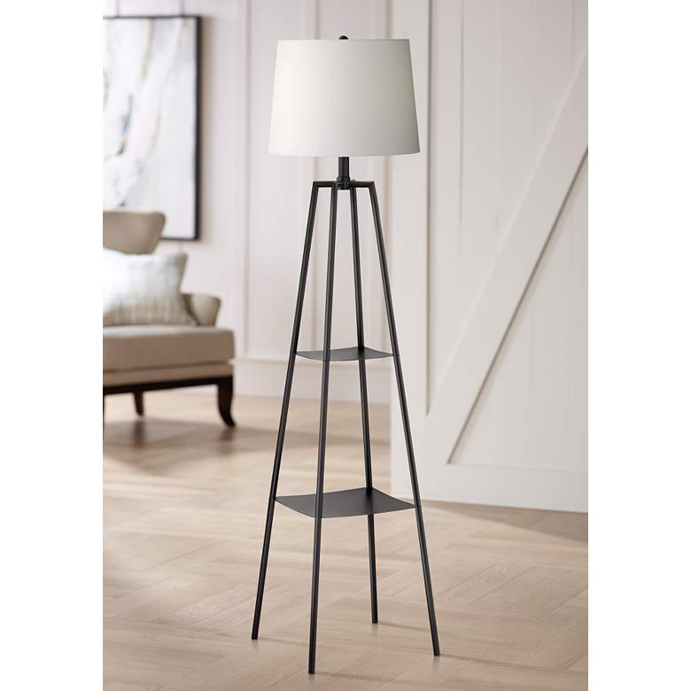 Image 1 Allister Black Etagere Floor Lamp