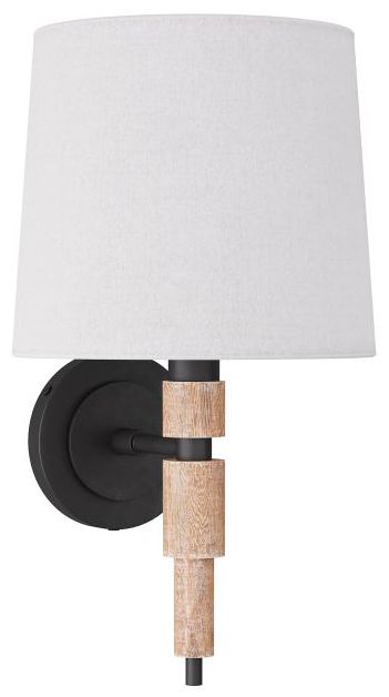 Image 2 Allman 16 1/2" High Bronze Limewashed Wood Wall Sconce more views