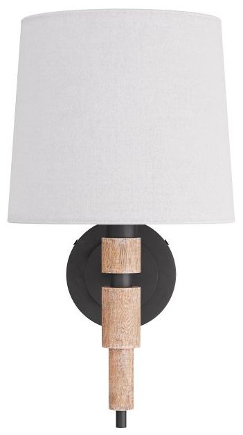 Image 3 Allman 16 1/2" High Bronze Limewashed Wood Wall Sconce more views