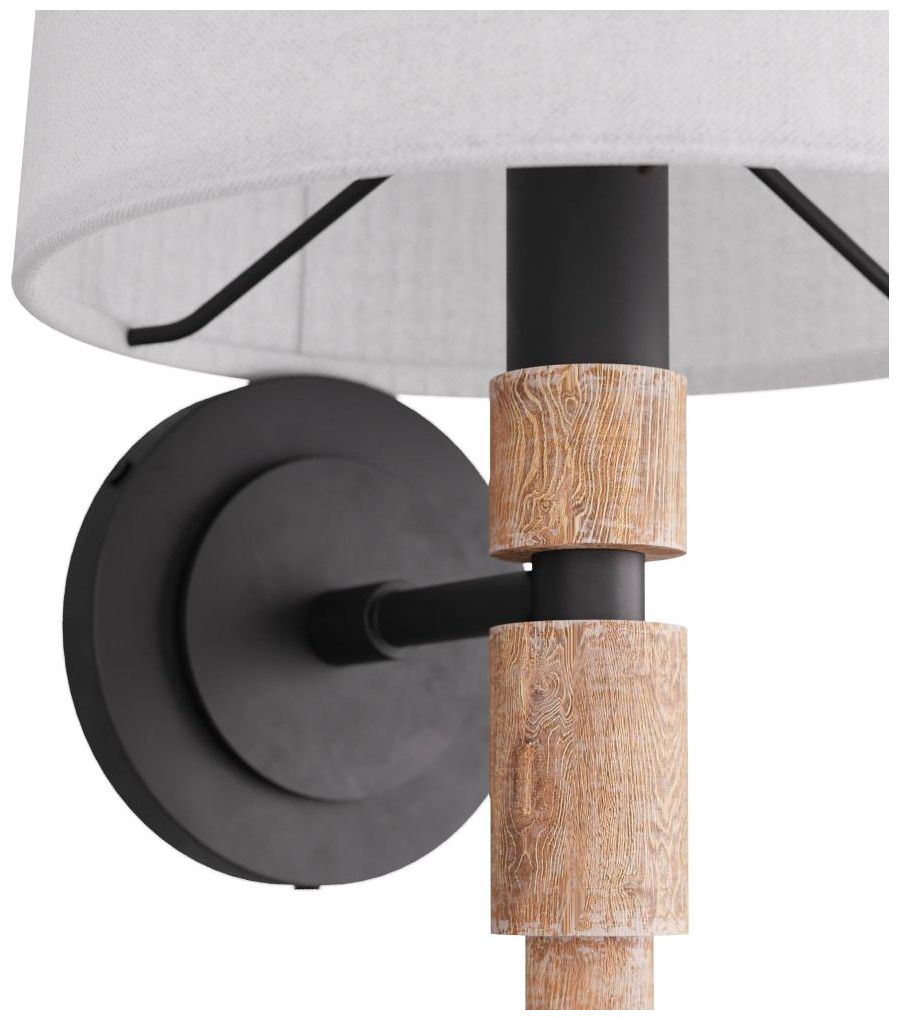 Image 5 Allman 16 1/2" High Bronze Limewashed Wood Wall Sconce more views