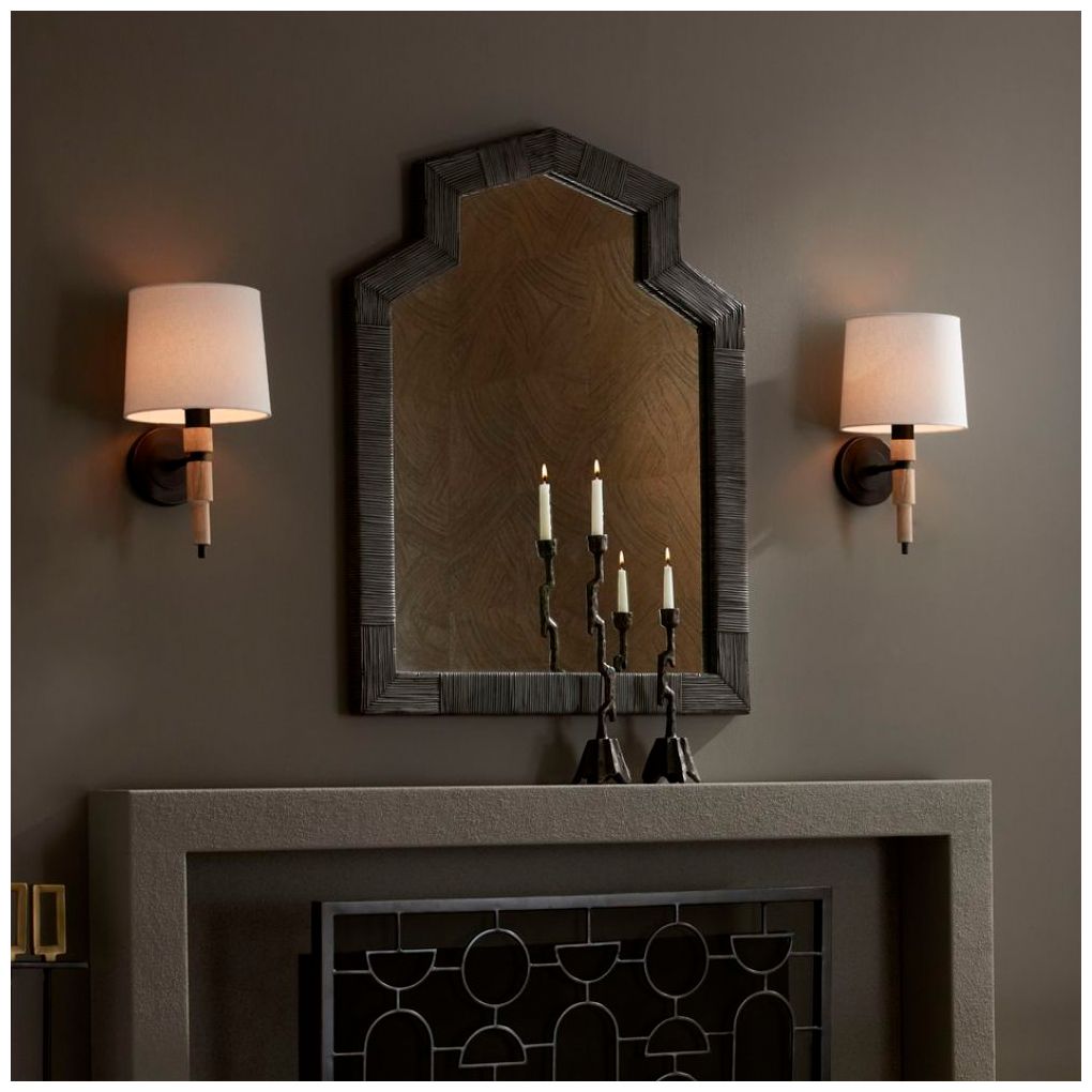 Allman 16 1/2" High Bronze Limewashed Wood Wall Sconce