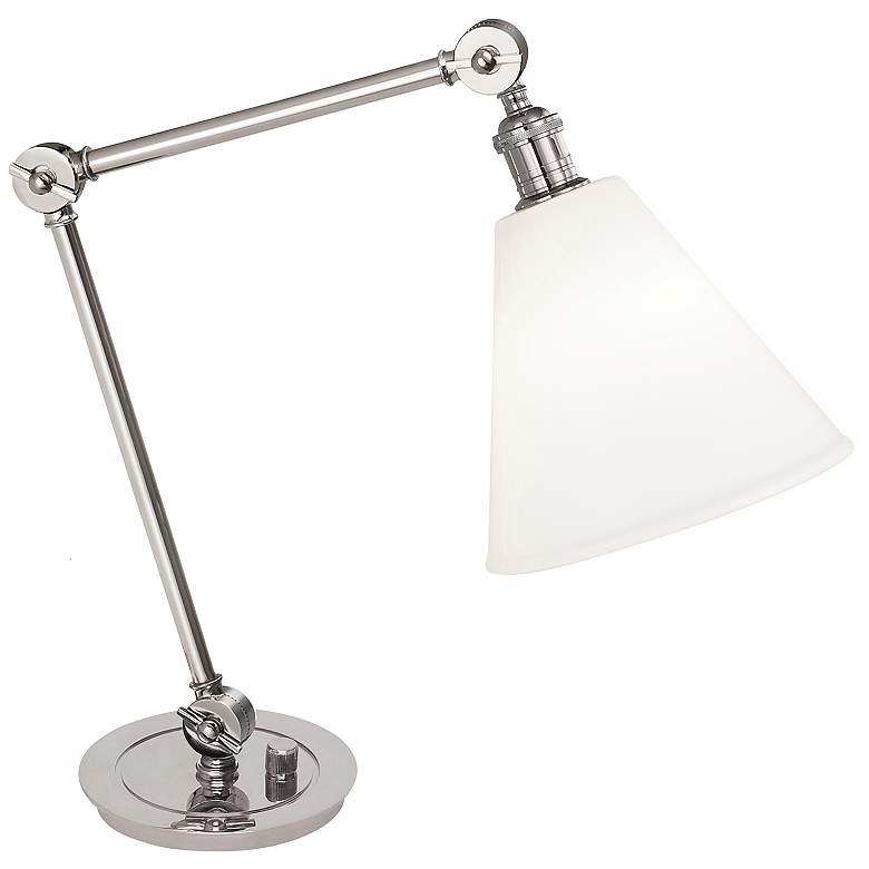 Image 1 Alloy 10.25" High Polished Nickel And White Table Lamp