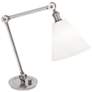 Alloy 10.25" High Polished Nickel And White Table Lamp