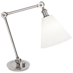 Alloy 10.25" High Polished Nickel And White Table Lamp