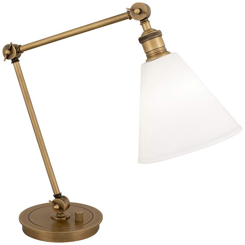 Image 1 Alloy 10.25" High Warm Brass White And Polished Table Lamp