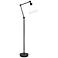 Alloy 10.75" High Deep Patina Bronze And White And Polished Floor Lamp