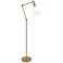 Alloy 10.75" High Warm Brass White And Polished Floor Lamp