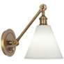 1_Alloy 7.25" High Warm Brass & Cas White Wall Sconce