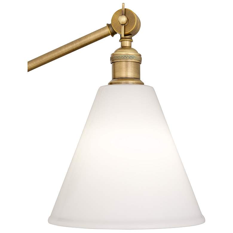 Image 2 Alloy 7.25" High Warm Brass & Cas White Wall Sconce more views