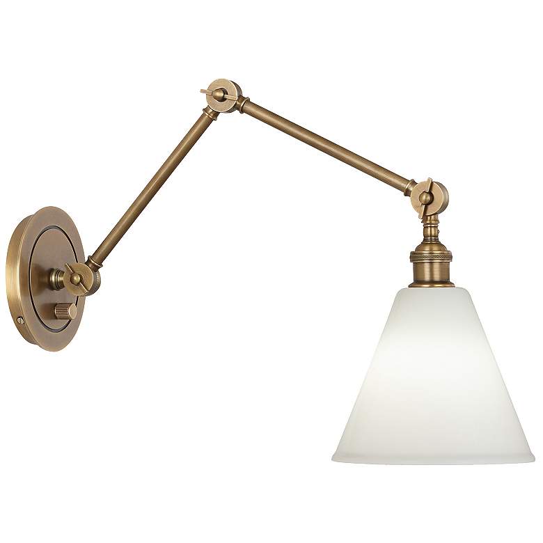 Image 1 Alloy 7.25" High Warm Brass & Cas White Wall Sconce