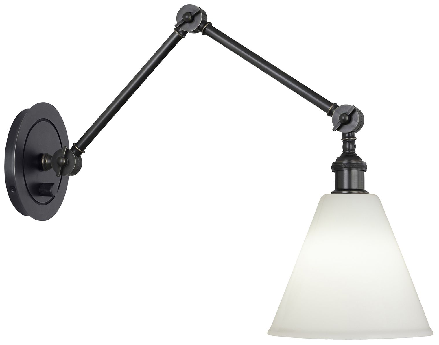 Alloy 7.25" High Deep Patina Bronze & Cased White Shade Wall Sconce