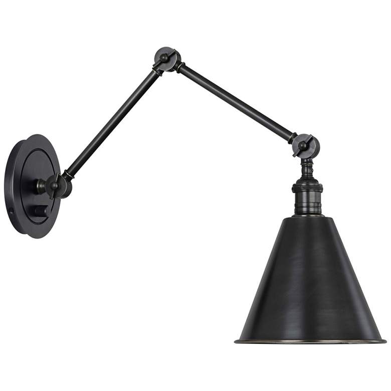 Image 2 Alloy Deep Patina Bronze Plug-In Swing Arm Wall Lamp