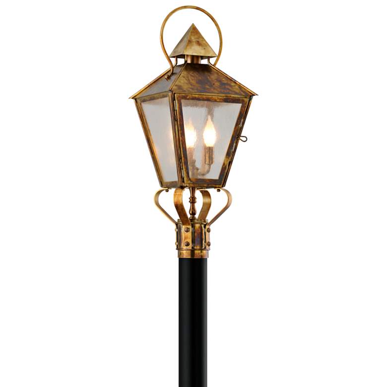 Image 1 Allston 27 inch High Historic Brass Outdoor Post Light