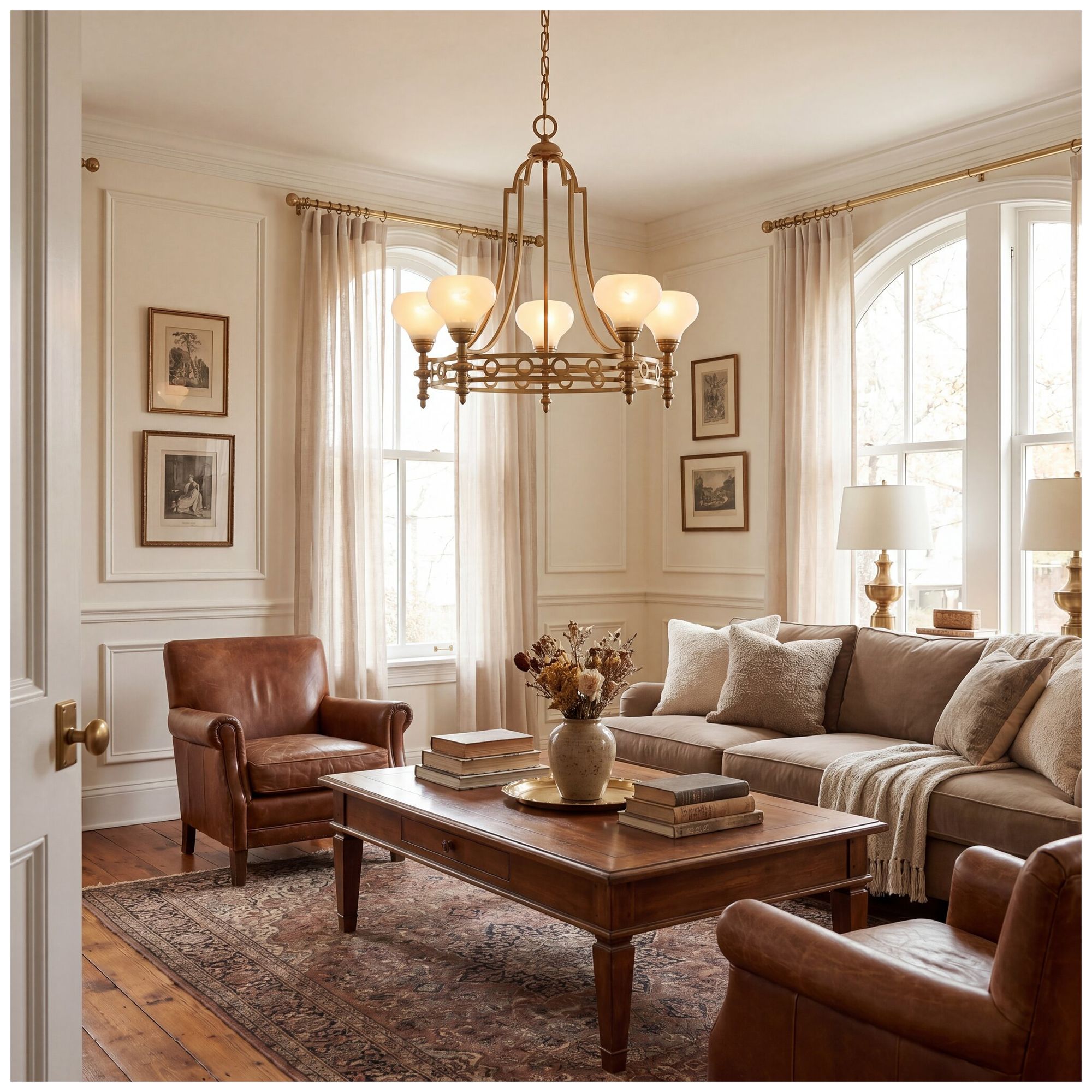 Allston 5-Light Chandelier in Warm Brass