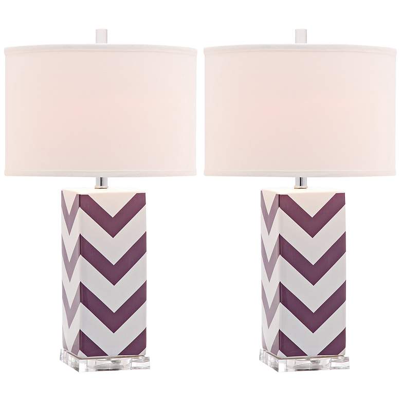 Image 1 Allston Purple Chevron Table Lamps Set of 2