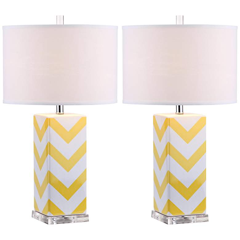 Image 1 Allston Yellow Chevron Table Lamps Set of 2