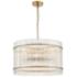 Allure 12-Light Fluted Glass Panel Aged Brass Drum Pendant Light