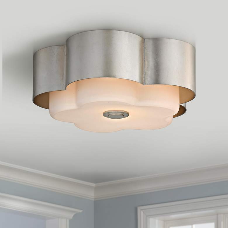 Allure 13 1/2&quot; Wide Silver Leaf Ceiling Light