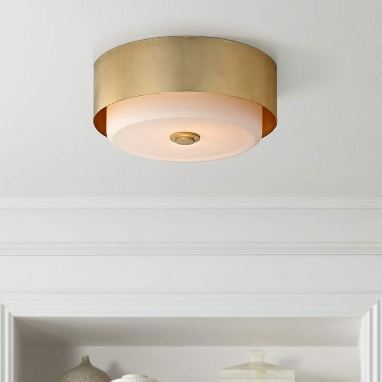 Allure 13&quot; Wide Gold Leaf Round Ceiling Light
