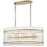 Allure 16-Light Fluted Glass Panel Aged Brass Oval Dining Chandelier