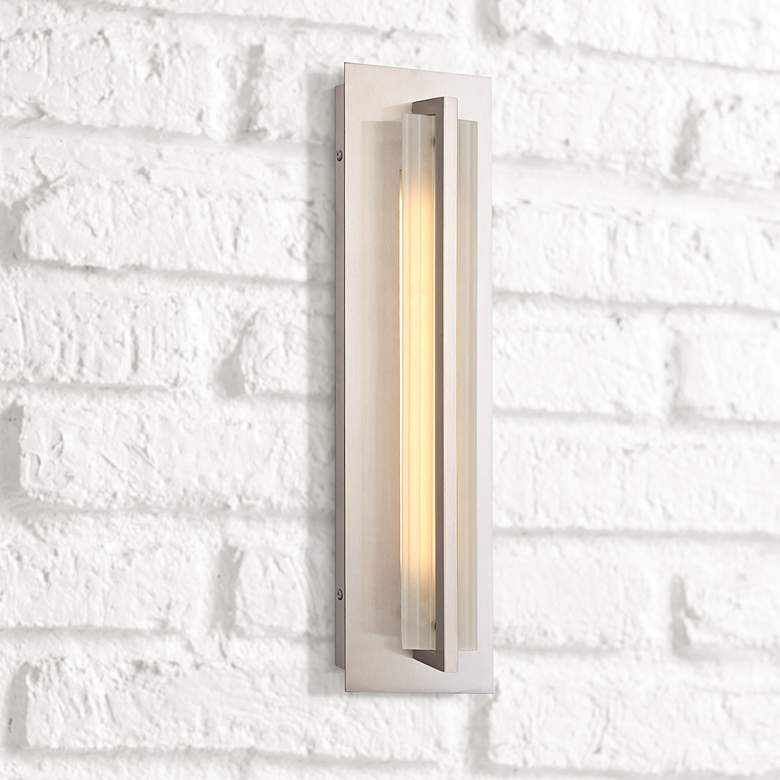 Image 1 Allure 18 inchH Stainless Steel LED Pocket Outdoor Wall Light