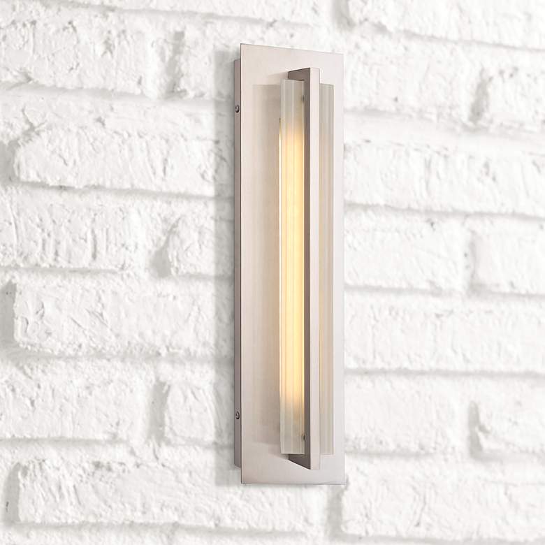 Image 1 Allure 18"H Stainless Steel LED Pocket Outdoor Wall Light