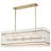 Allure 20-Light Fluted Glass Panel Aged Brass Rectangular Dining Chandelier