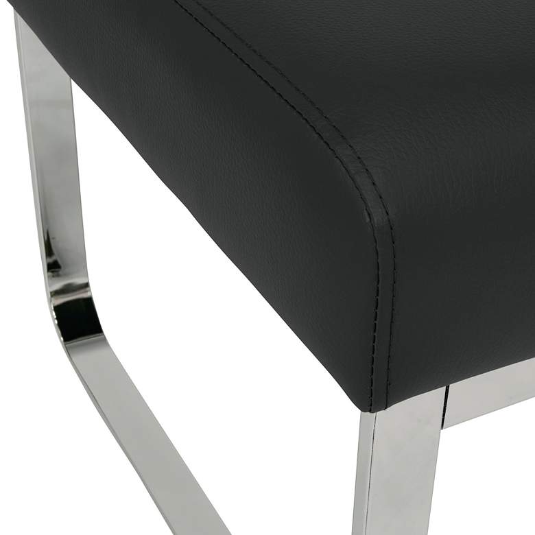 Image 4 Allure 23 1/2"W Black Blended Leather Rectangular Ottoman more views