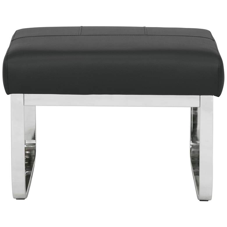 Image 5 Allure 23 1/2"W Black Blended Leather Rectangular Ottoman more views