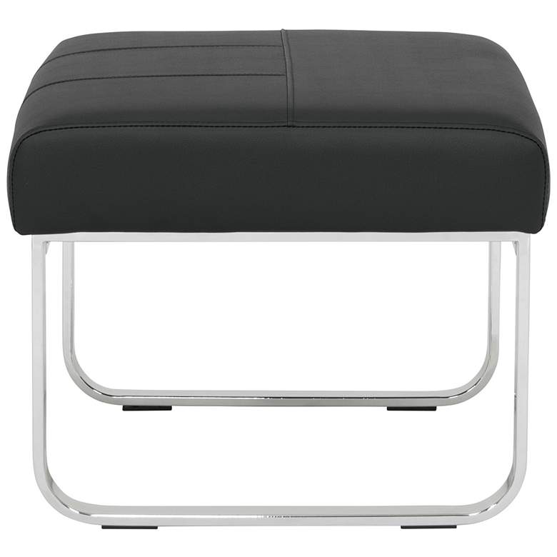 Image 6 Allure 23 1/2"W Black Blended Leather Rectangular Ottoman more views