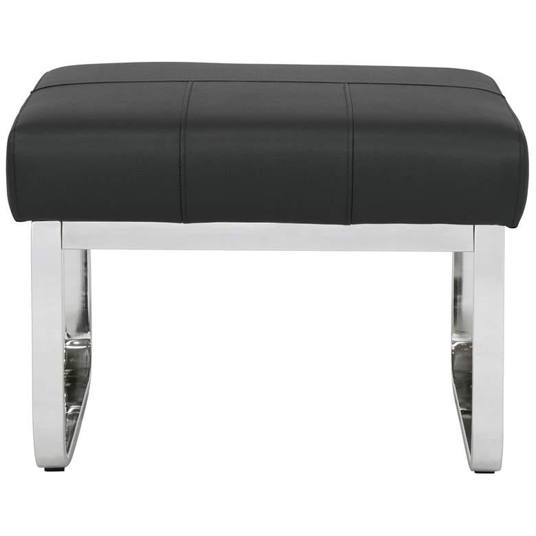 Image 7 Allure 23 1/2"W Black Blended Leather Rectangular Ottoman more views