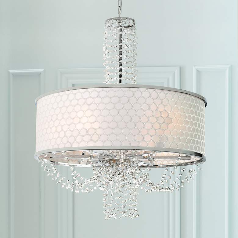 Image 1 Allure 24 inch Wide Chrome and Crystal Chandelier
