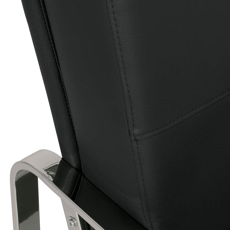 Image 2 Allure Black Leather and Chrome Steel Accent Chair more views