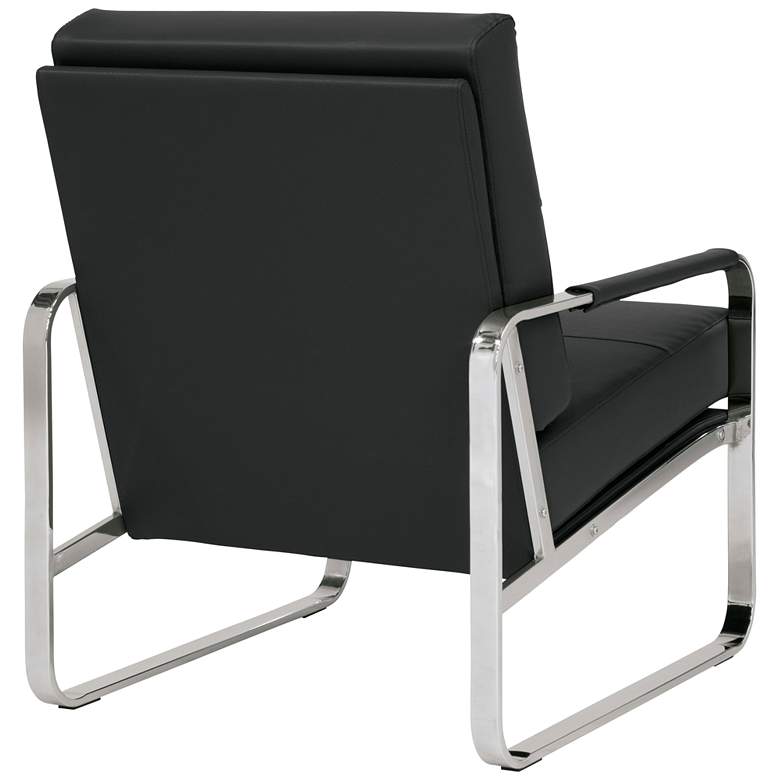 Image 6 Allure Black Leather and Chrome Steel Accent Chair more views