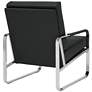 Allure Black Leather and Chrome Steel Accent Chair