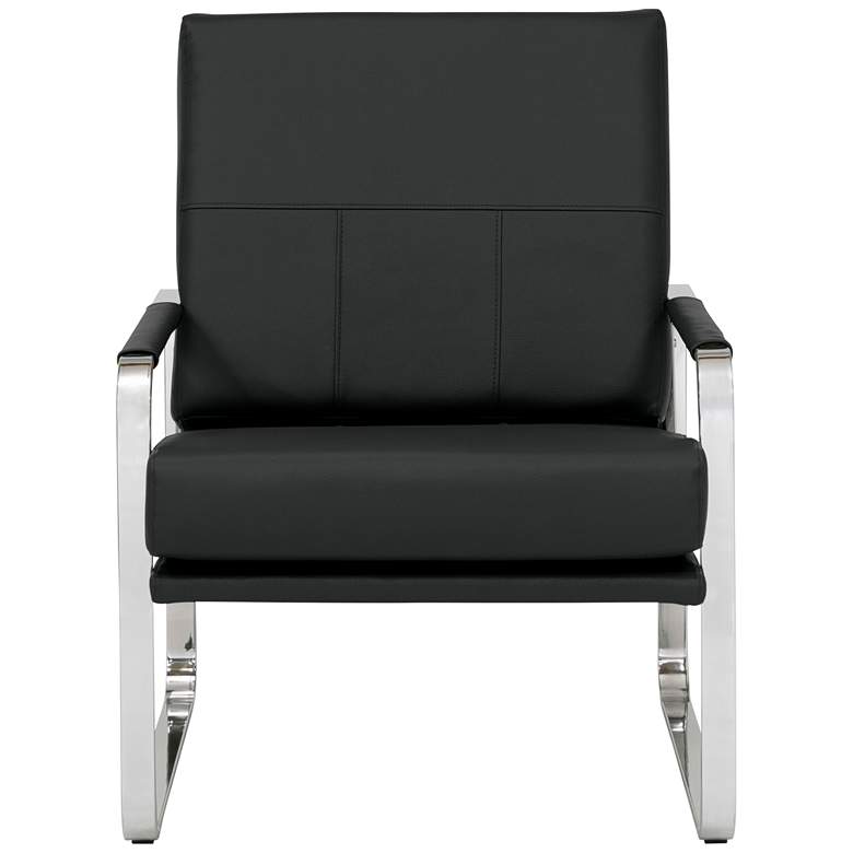 Image 7 Allure Black Leather and Chrome Steel Accent Chair more views