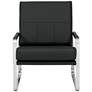 Allure Black Leather and Chrome Steel Accent Chair