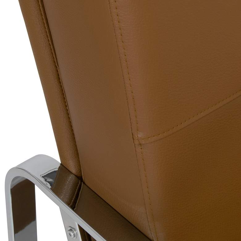 Image 5 Allure Caramel Leather and Chrome Steel Accent Chair more views