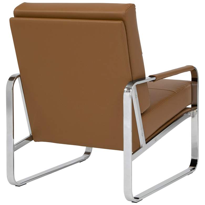 Image 7 Allure Caramel Leather and Chrome Steel Accent Chair more views