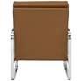 Allure Caramel Leather and Chrome Steel Accent Chair