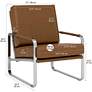 Allure Caramel Leather and Chrome Steel Accent Chair